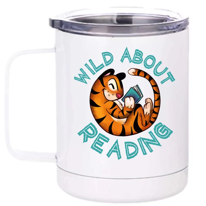 Wild About Reading Tiger Front & Back 12oz Stainless Steel Tumbler Cup