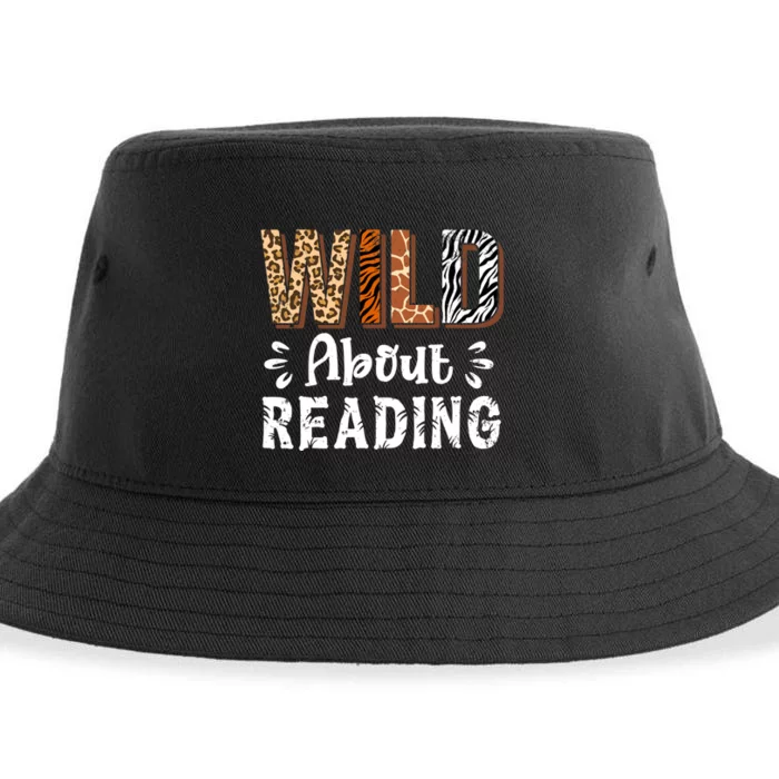 Wild About Reading Books Reader Lover Animals Leopard Zebra Sustainable Bucket Hat