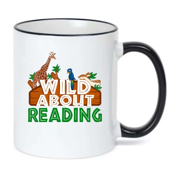 Wild About Reading Animals Black Color Changing Mug