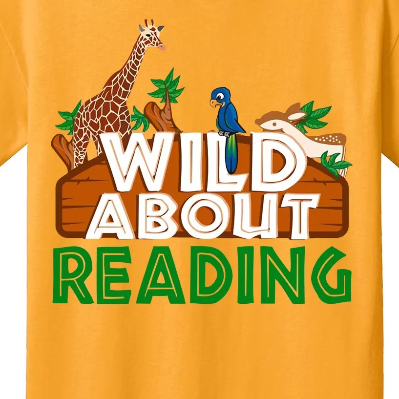 Wild About Reading Animals Kids T-Shirt