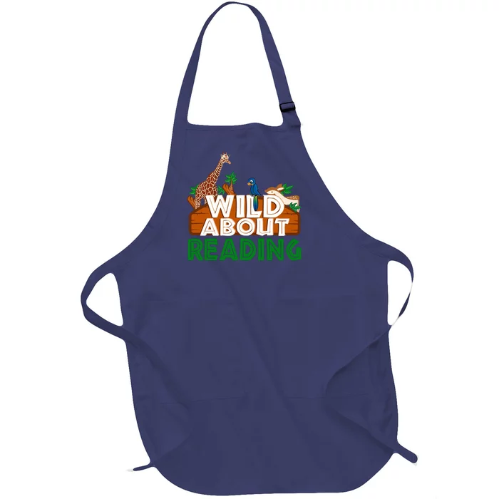 Wild About Reading Animals Full-Length Apron With Pocket