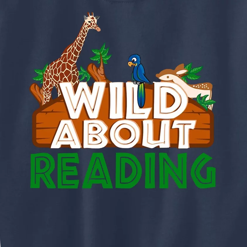 Wild About Reading Animals Kids Sweatshirt