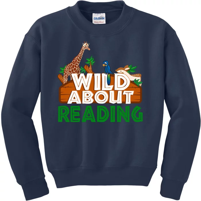 Wild About Reading Animals Kids Sweatshirt