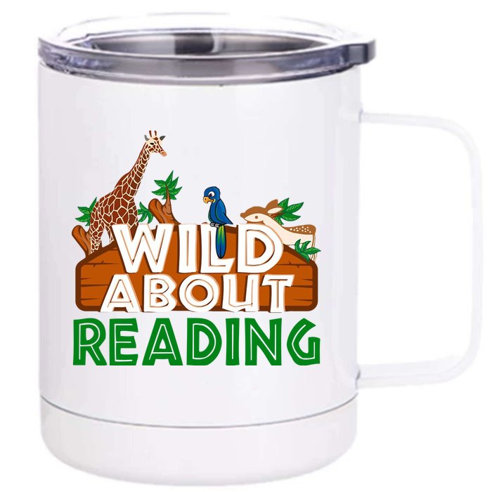 Wild About Reading Animals Front & Back 12oz Stainless Steel Tumbler Cup