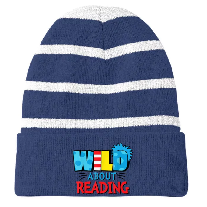 Wild About Reading Dr Teacher Striped Beanie with Solid Band