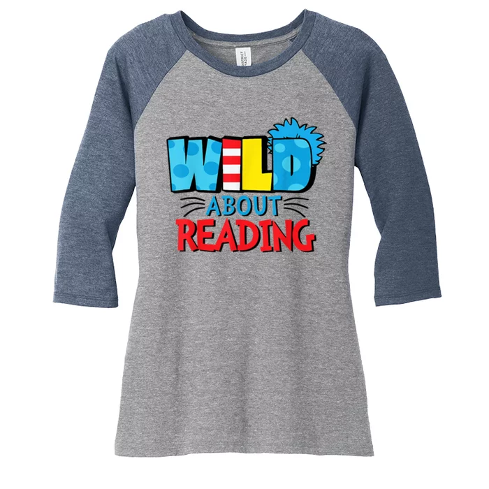 Wild About Reading Dr Teacher Women's Tri-Blend 3/4-Sleeve Raglan Shirt