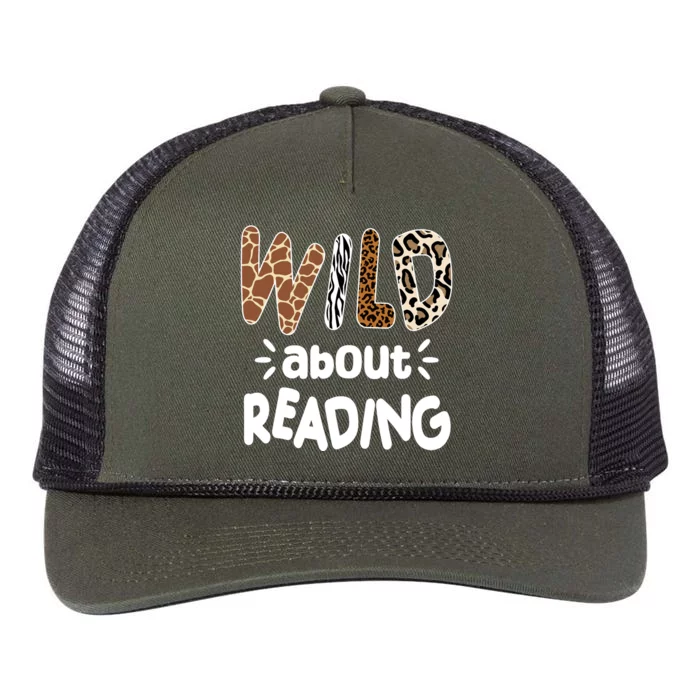 Wild About Reading Animal Print Retro Rope Trucker Hat Cap