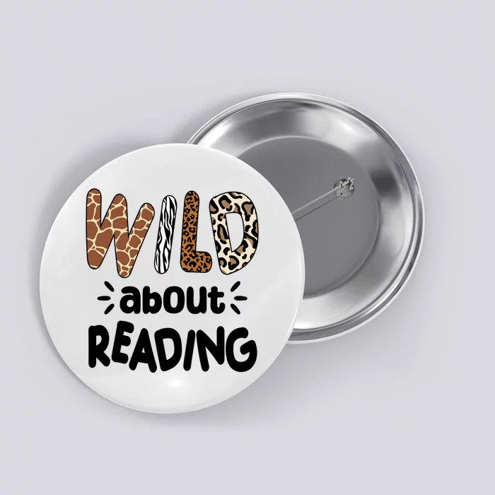 Wild About Reading Animal Print Button