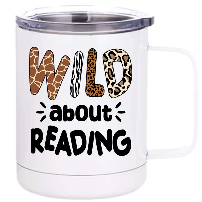 Wild About Reading Animal Print Front & Back 12oz Stainless Steel Tumbler Cup