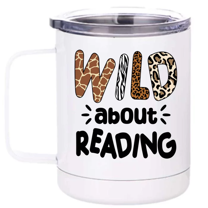 Wild About Reading Animal Print Front & Back 12oz Stainless Steel Tumbler Cup