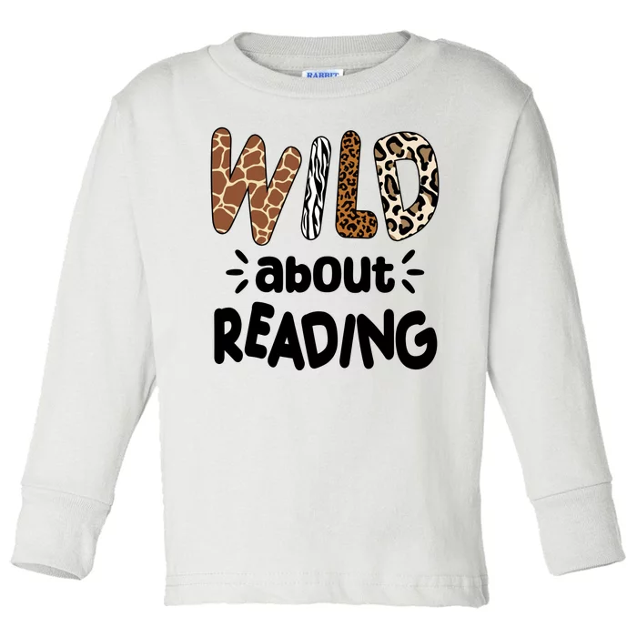 Wild About Reading Animal Print Toddler Long Sleeve Shirt