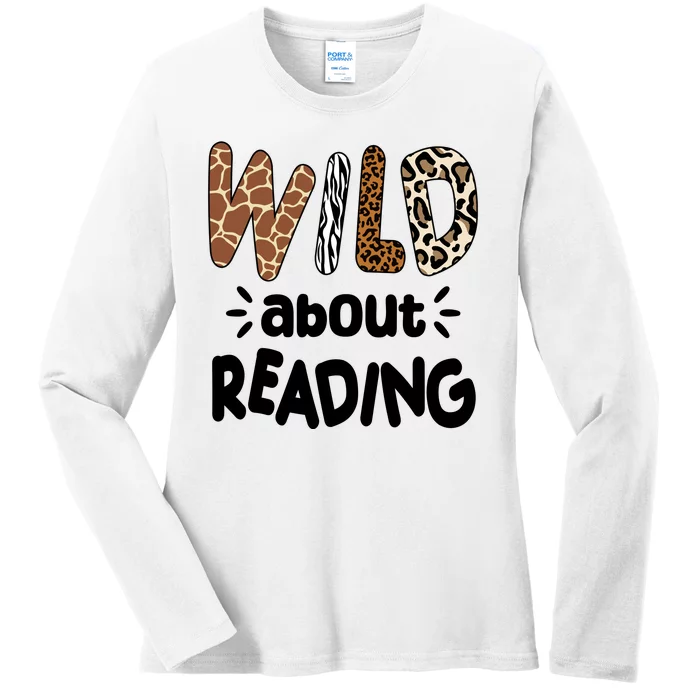 Wild About Reading Animal Print Ladies Long Sleeve Shirt