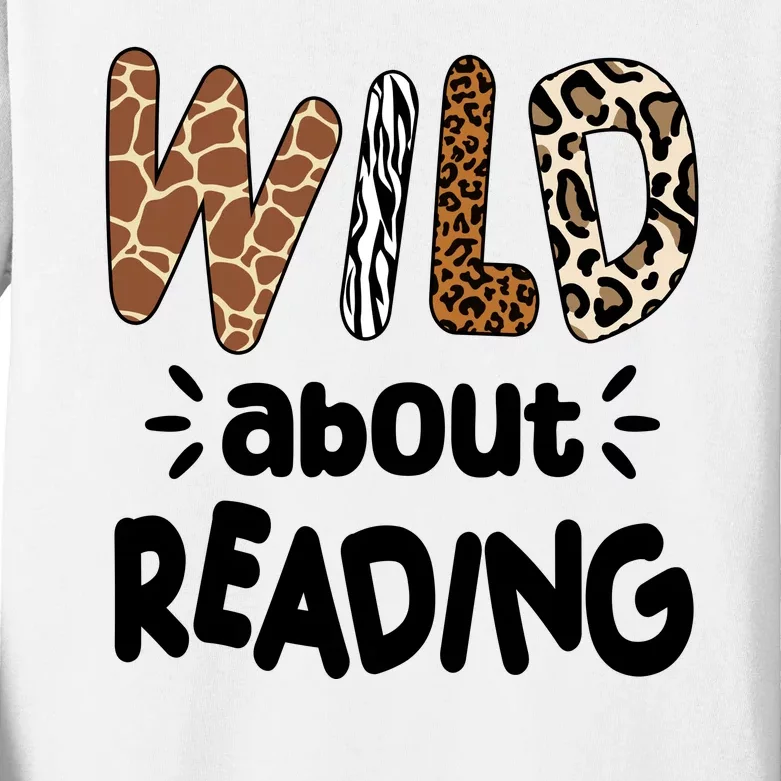 Wild About Reading Animal Print Kids Long Sleeve Shirt