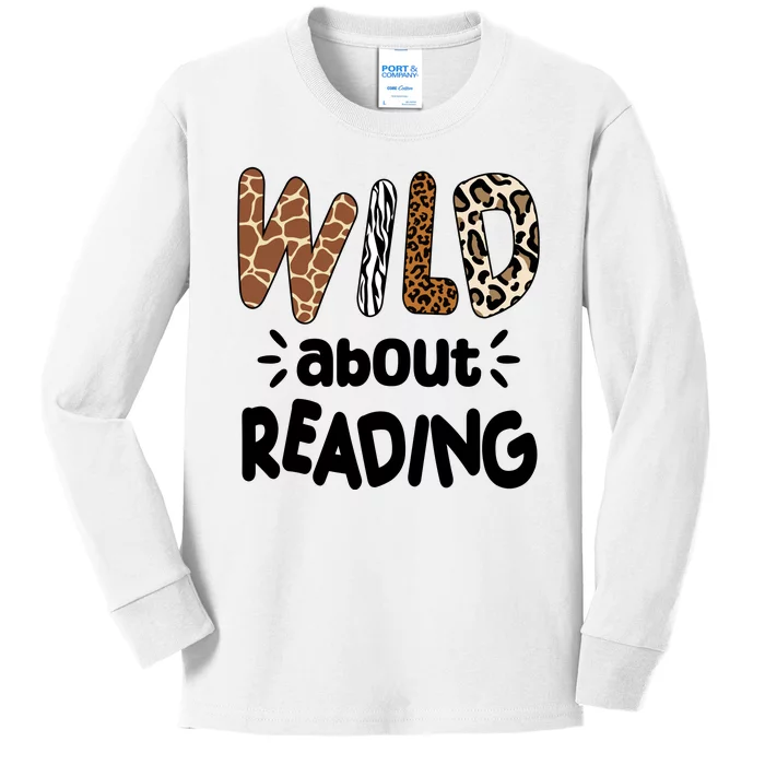 Wild About Reading Animal Print Kids Long Sleeve Shirt