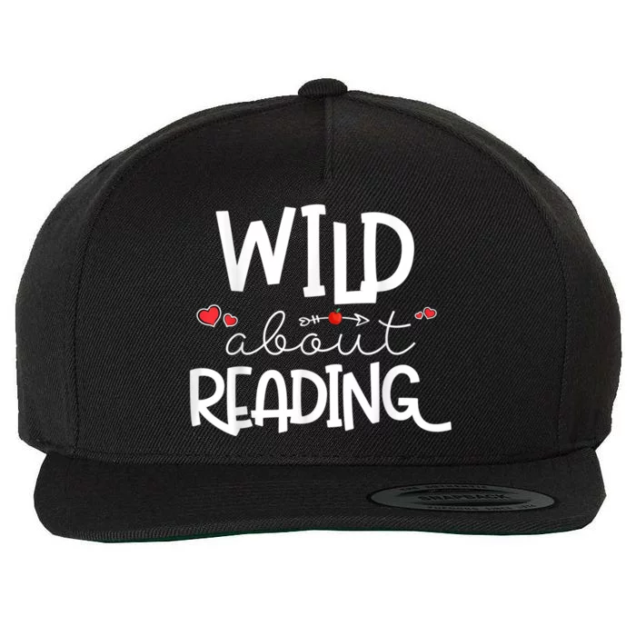 Wild About Reading With Heart Reading Books And Bookworm Wool Snapback Cap