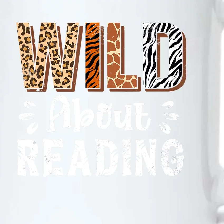 Wild About Reading Books Reader Lover Animals Black Color Changing Mug