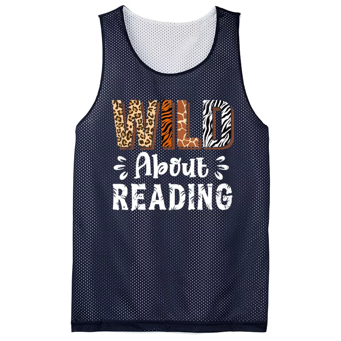 Wild About Reading Books Reader Lover Animals Mesh Reversible Basketball Jersey Tank