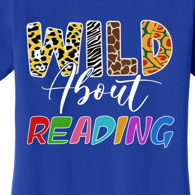 Wild About Reading Reading Books And Bookworm Library Day Gift Women's T-Shirt