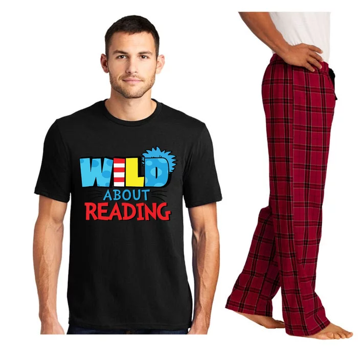 Wild About Reading Dr Teacher Red And White Stripe Hat Pajama Set