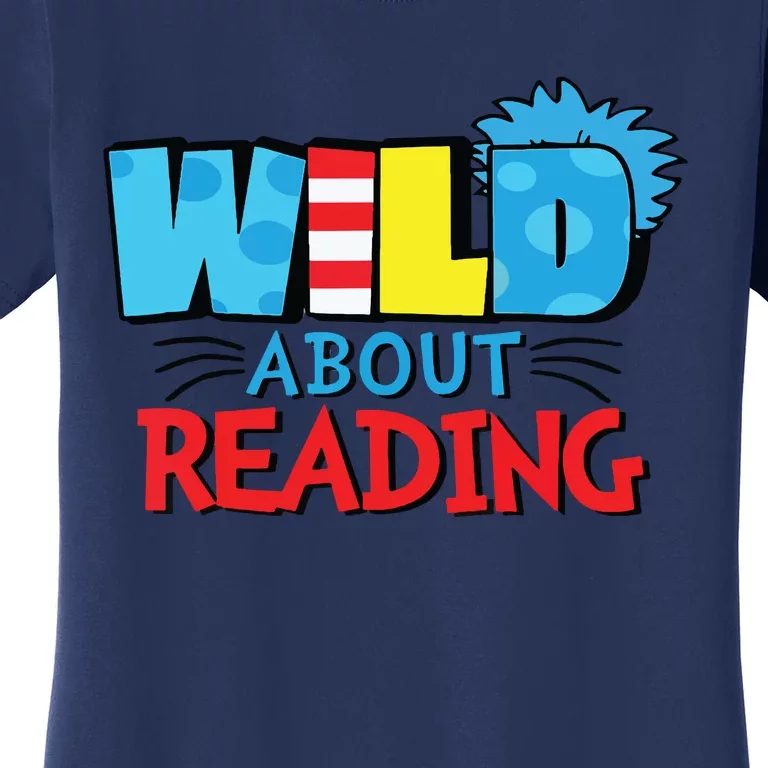 Wild About Reading Dr Teacher Red And White Stripe Hat Women's T-Shirt