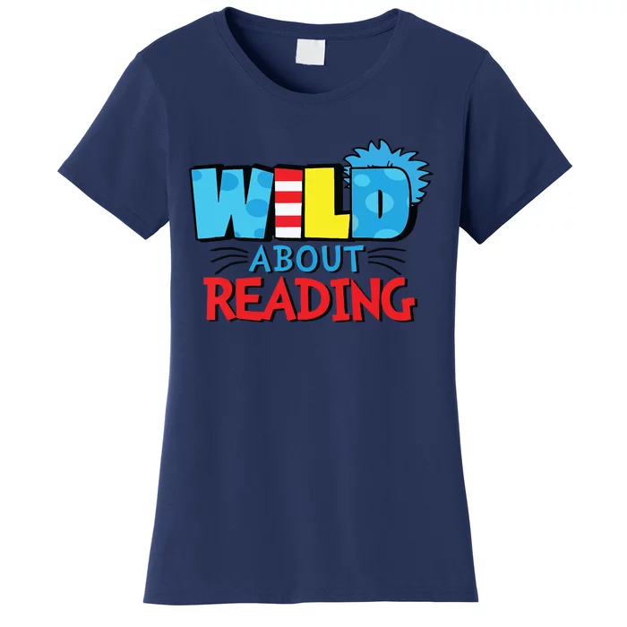 Wild About Reading Dr Teacher Red And White Stripe Hat Women's T-Shirt