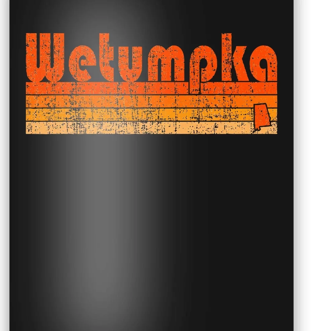 Wetumpka Alabama Retro 80s Style Poster