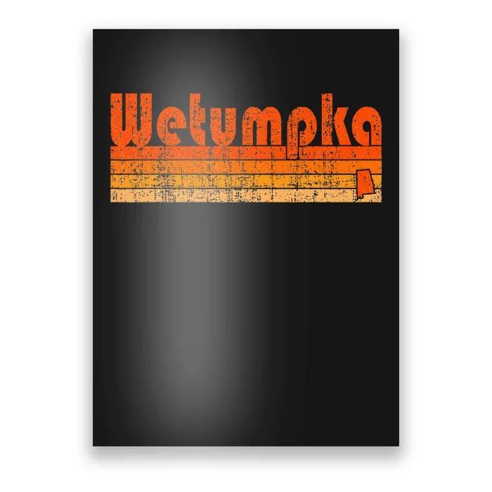 Wetumpka Alabama Retro 80s Style Poster