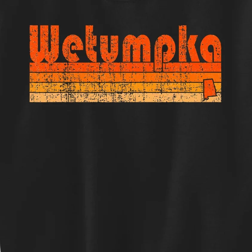 Wetumpka Alabama Retro 80s Style Kids Sweatshirt