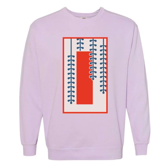 Wisteria And Red Tanzaku Garment-Dyed Sweatshirt