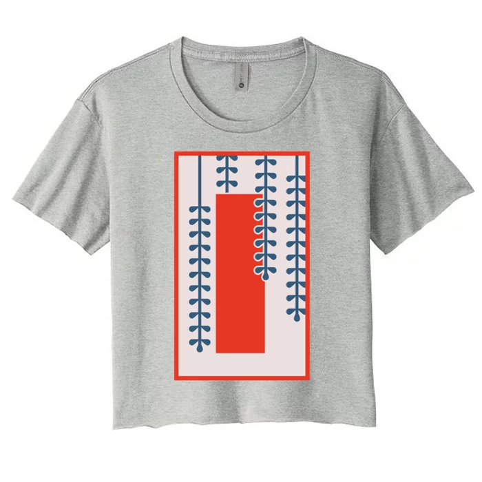 Wisteria And Red Tanzaku Women's Crop Top Tee