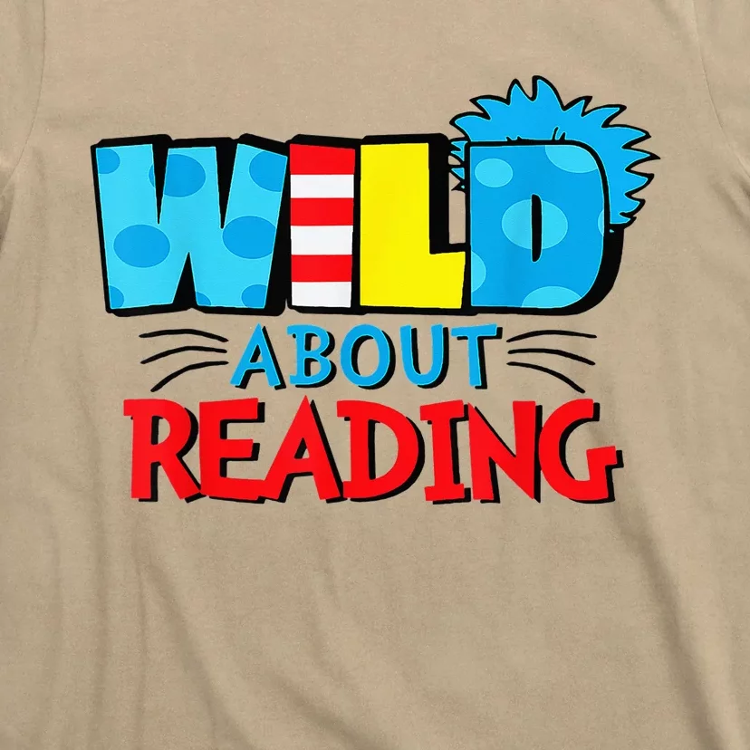 Wild About Reading Dr Teacher Red And White Stripe Hat T-Shirt