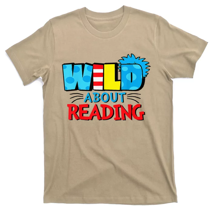 Wild About Reading Dr Teacher Red And White Stripe Hat T-Shirt