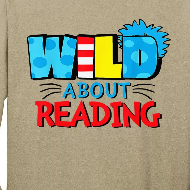 Wild About Reading Dr Teacher Red And White Stripe Hat Tall Long Sleeve T-Shirt