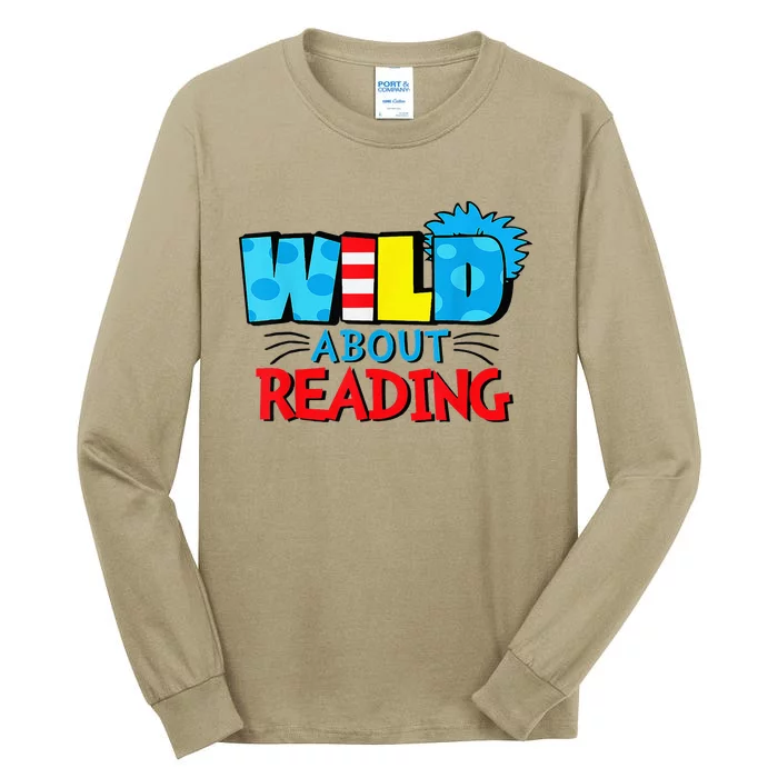 Wild About Reading Dr Teacher Red And White Stripe Hat Tall Long Sleeve T-Shirt