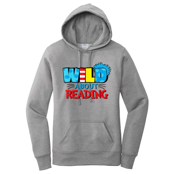 Wild About Reading Dr Teacher Red And White Stripe Hat Women's Pullover Hoodie