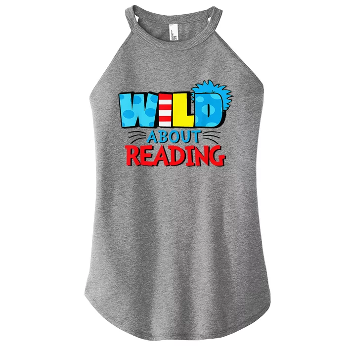 Wild About Reading Dr Teacher Red And White Stripe Hat Women’s Perfect Tri Rocker Tank