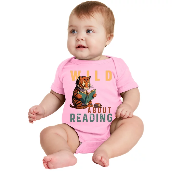 Wild About Reading Love Books Nerd Bookworm Librarian Baby Bodysuit