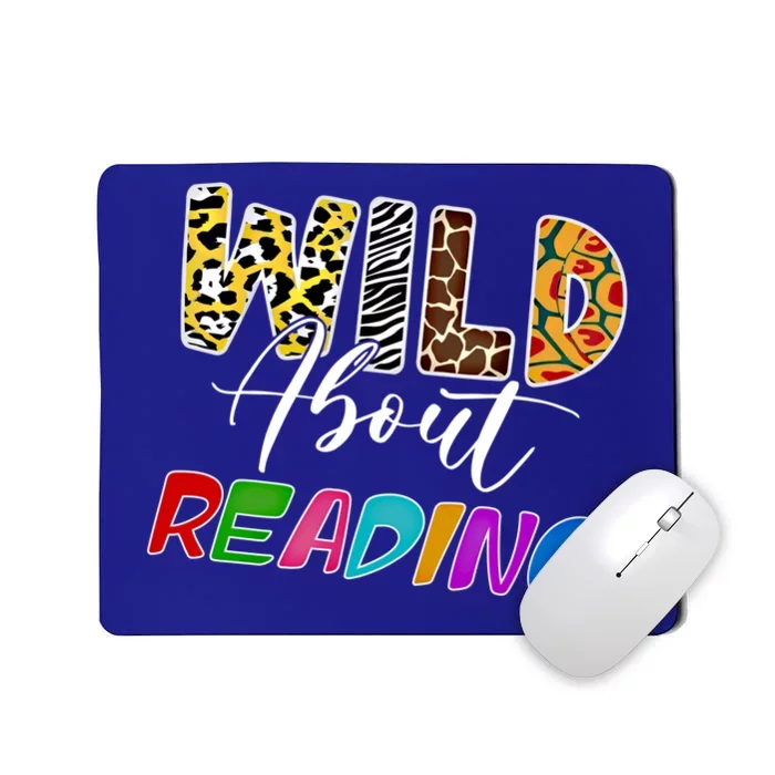 Wild About Reading Reading Books And Bookworm Library Day Great Gift Mousepad