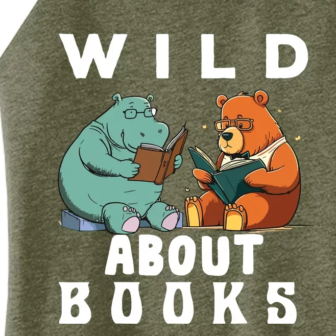 Wild About Reading Love Books Nerd Bookworm Librarian Women’s Perfect Tri Rocker Tank