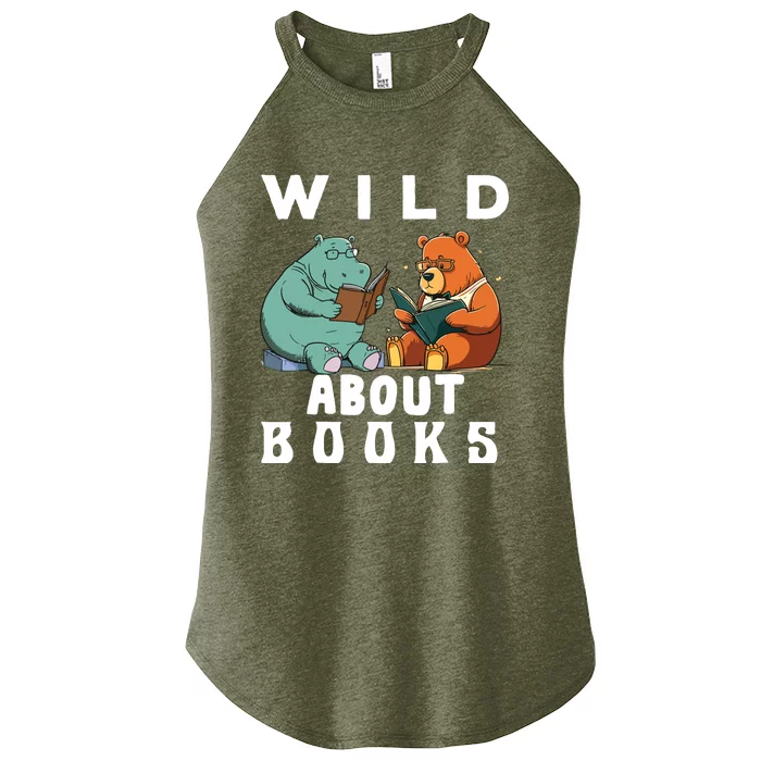 Wild About Reading Love Books Nerd Bookworm Librarian Women’s Perfect Tri Rocker Tank