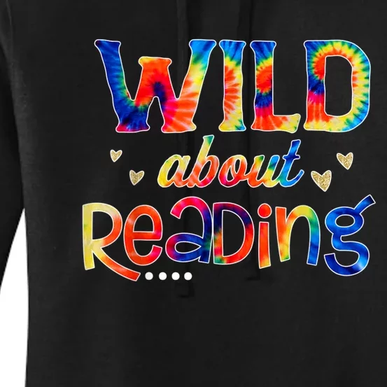 Wild About Reading Tie Dye Reading Books Funny Women's Pullover Hoodie