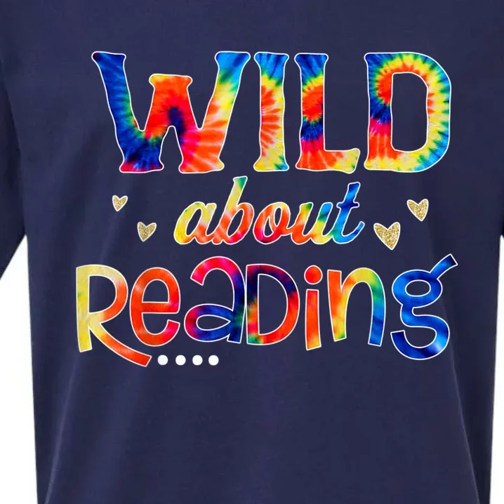 Wild About Reading Tie Dye Reading Books Funny Sueded Cloud Jersey T-Shirt