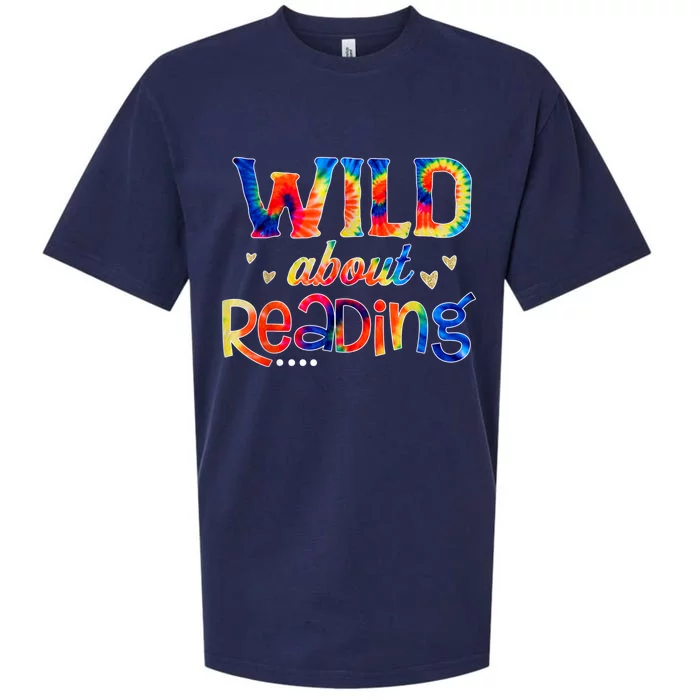 Wild About Reading Tie Dye Reading Books Funny Sueded Cloud Jersey T-Shirt