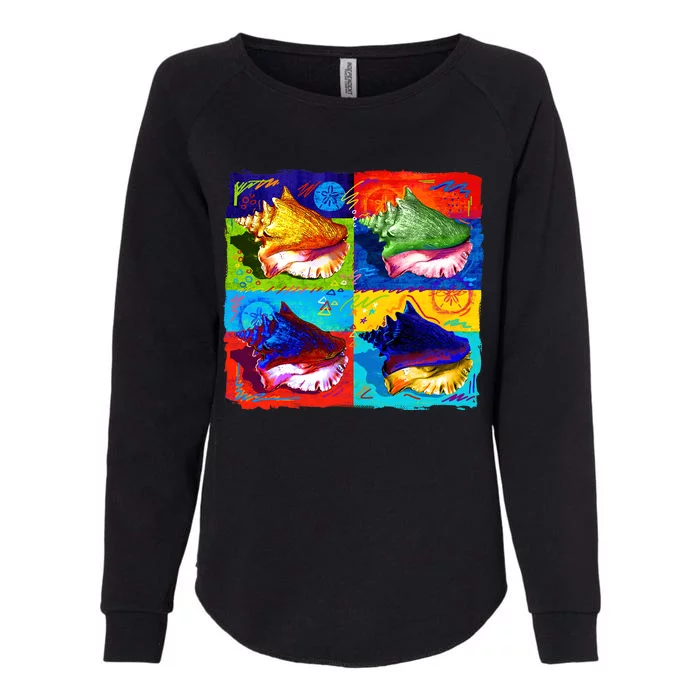 Warhol Conch Shells Womens California Wash Sweatshirt