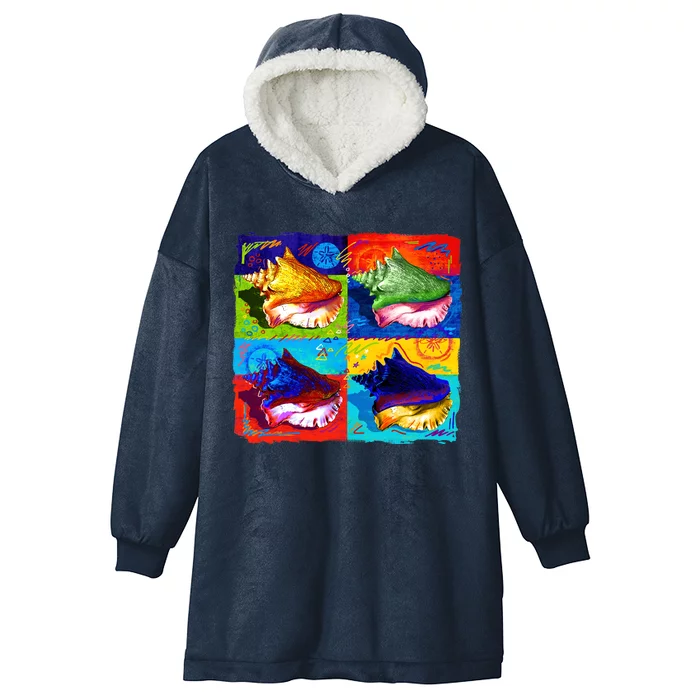 Warhol Conch Shells Hooded Wearable Blanket