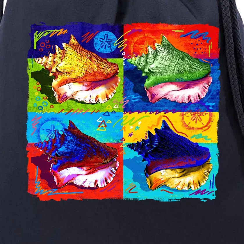 Warhol Conch Shells Drawstring Bag