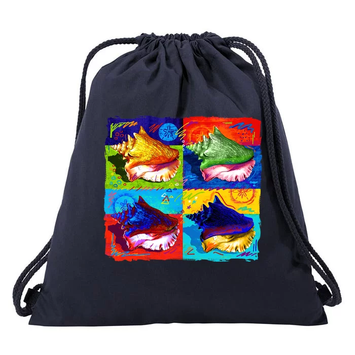 Warhol Conch Shells Drawstring Bag