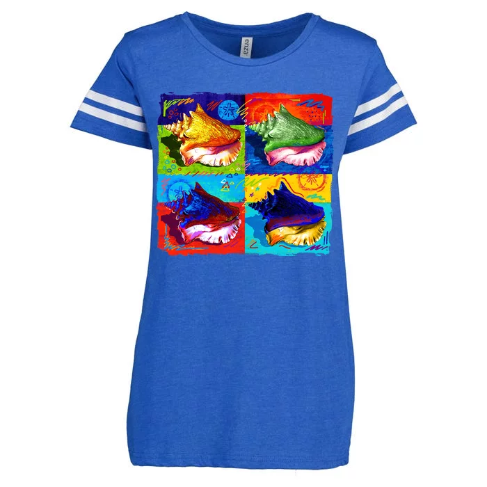 Warhol Conch Shells Enza Ladies Jersey Football T-Shirt