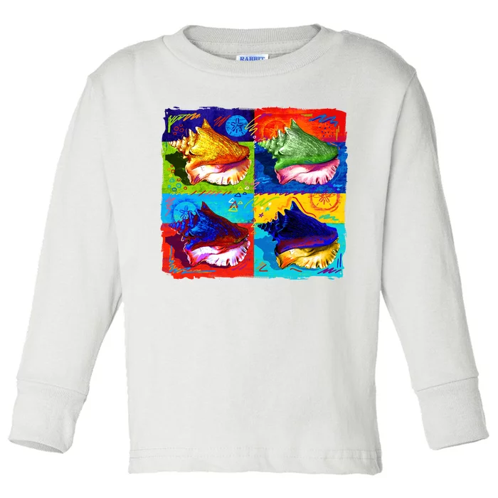 Warhol Conch Shells Toddler Long Sleeve Shirt