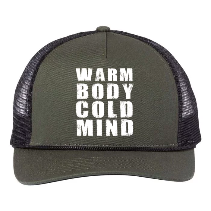 Warm Body Cold Mind Baseball Spring Training Quote Retro Rope Trucker Hat Cap